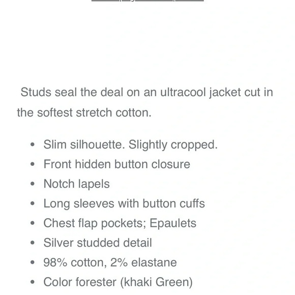 Hudson Jeans Olive Studded Jacket - Picture 12 of 12